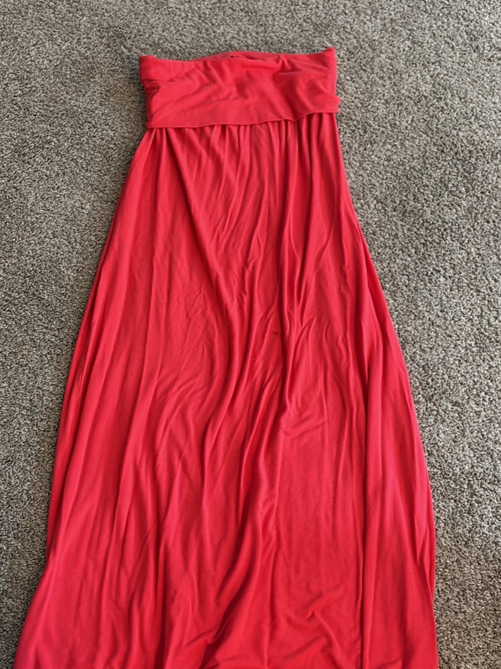 Willi Smith Red Maxi skirt with Fold-Over Bodice